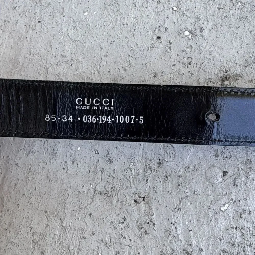 Gucci, vintage black leather skinny belt